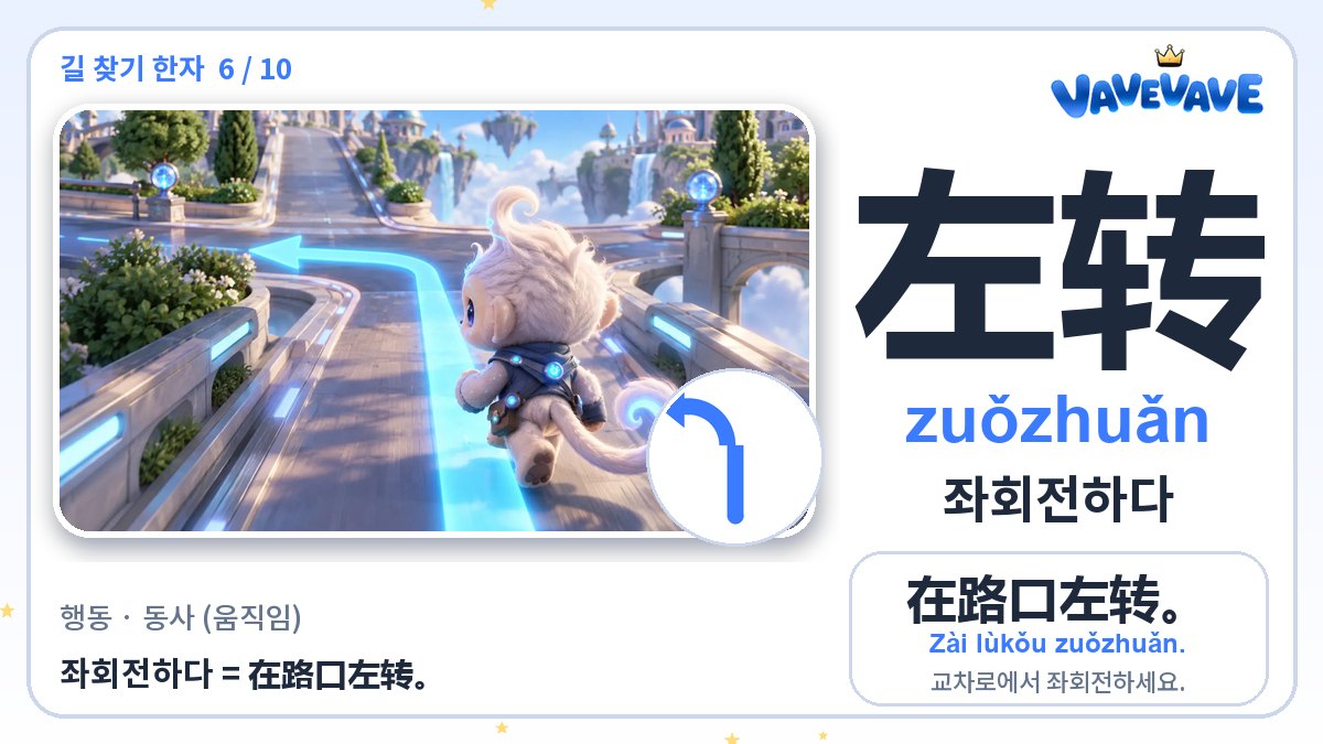 左转 좌회전하다